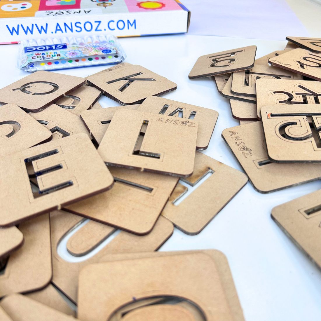 English Alphabet & Hindi Alphabet (consonant & vowel) Stencil Set – Trace & Learn | Ansoz