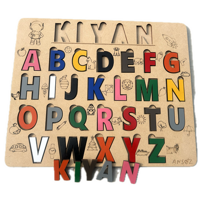 Personalized Wooden Alphabet Puzzle Board
