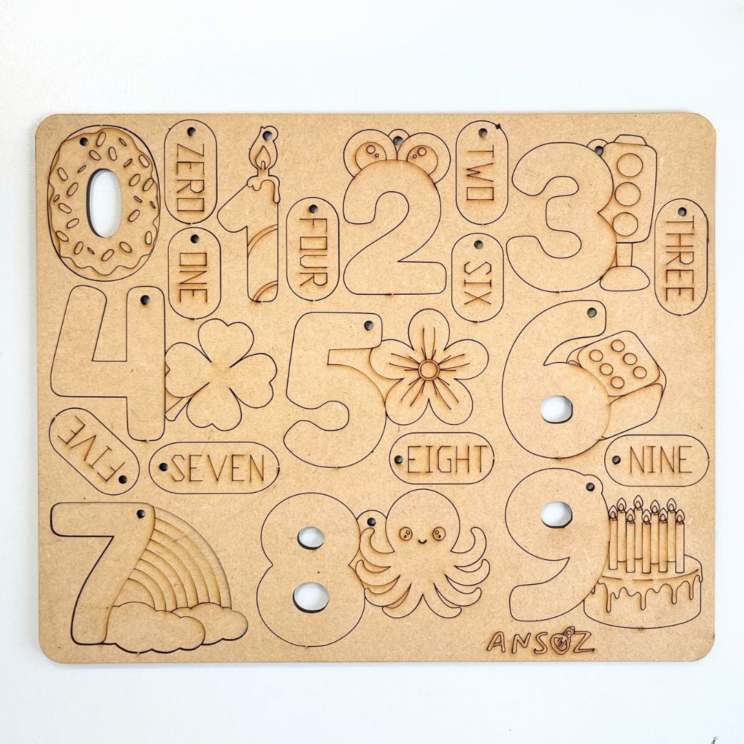 Wooden Number Art String Kit | Ansoz