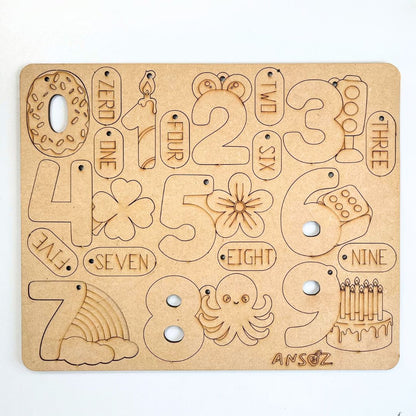 Wooden Number Art String Kit | Ansoz