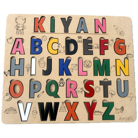 Personalized Wooden Alphabet Puzzle Board