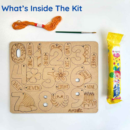 Wooden Number Art String Kit | Ansoz