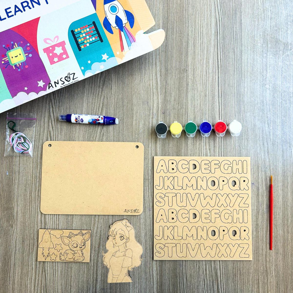 DIY Personalized Wooden Name Plate Kit for Girls 5+