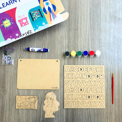 DIY Personalized Wooden Name Plate Kit for Girls 5+