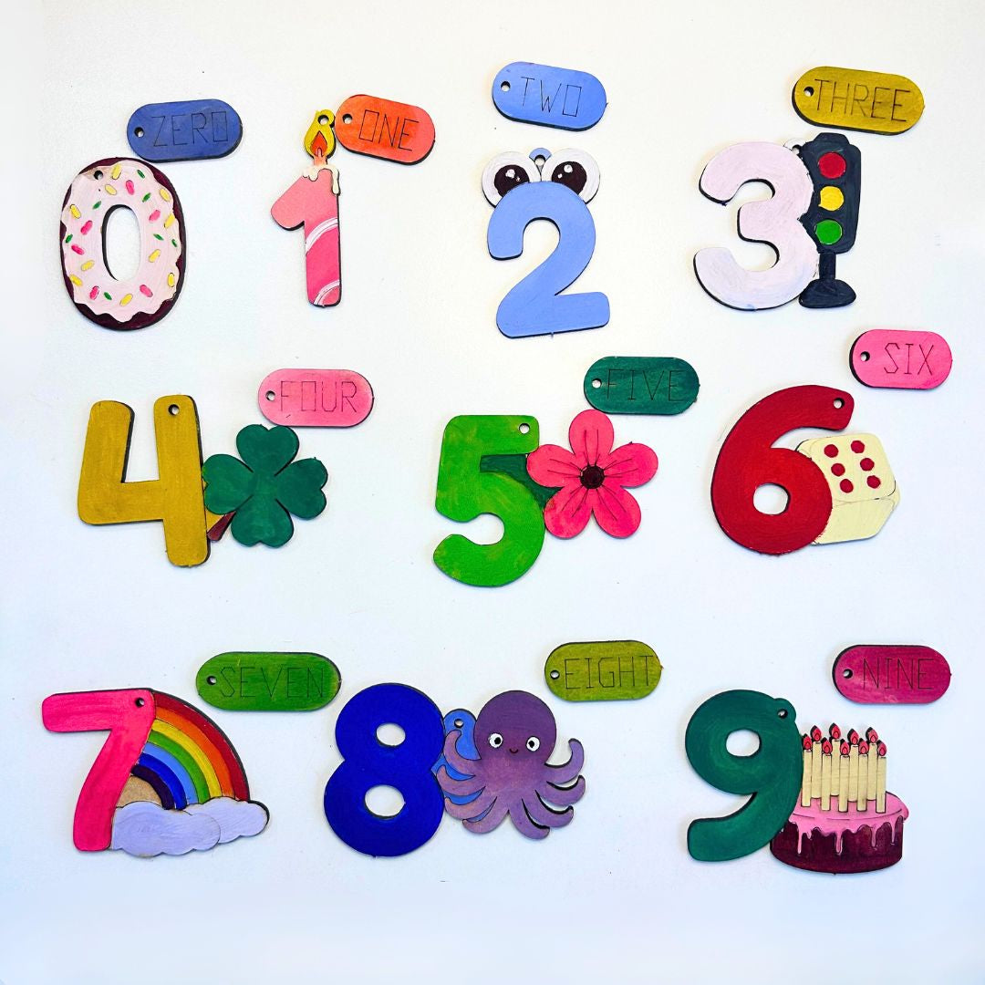 Wooden Number Art String Kit | Ansoz