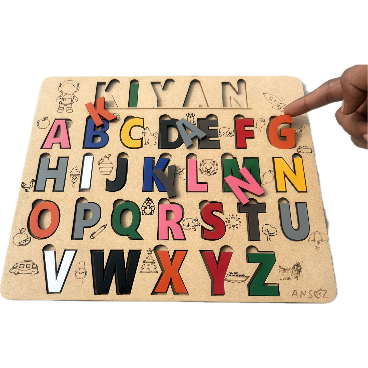 Personalized Alphabet Wooden Puzzle Board