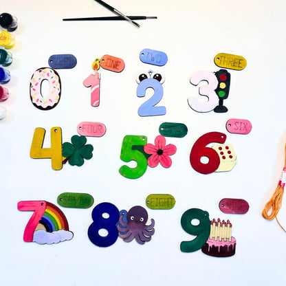Wooden Number Art String Kit | Ansoz