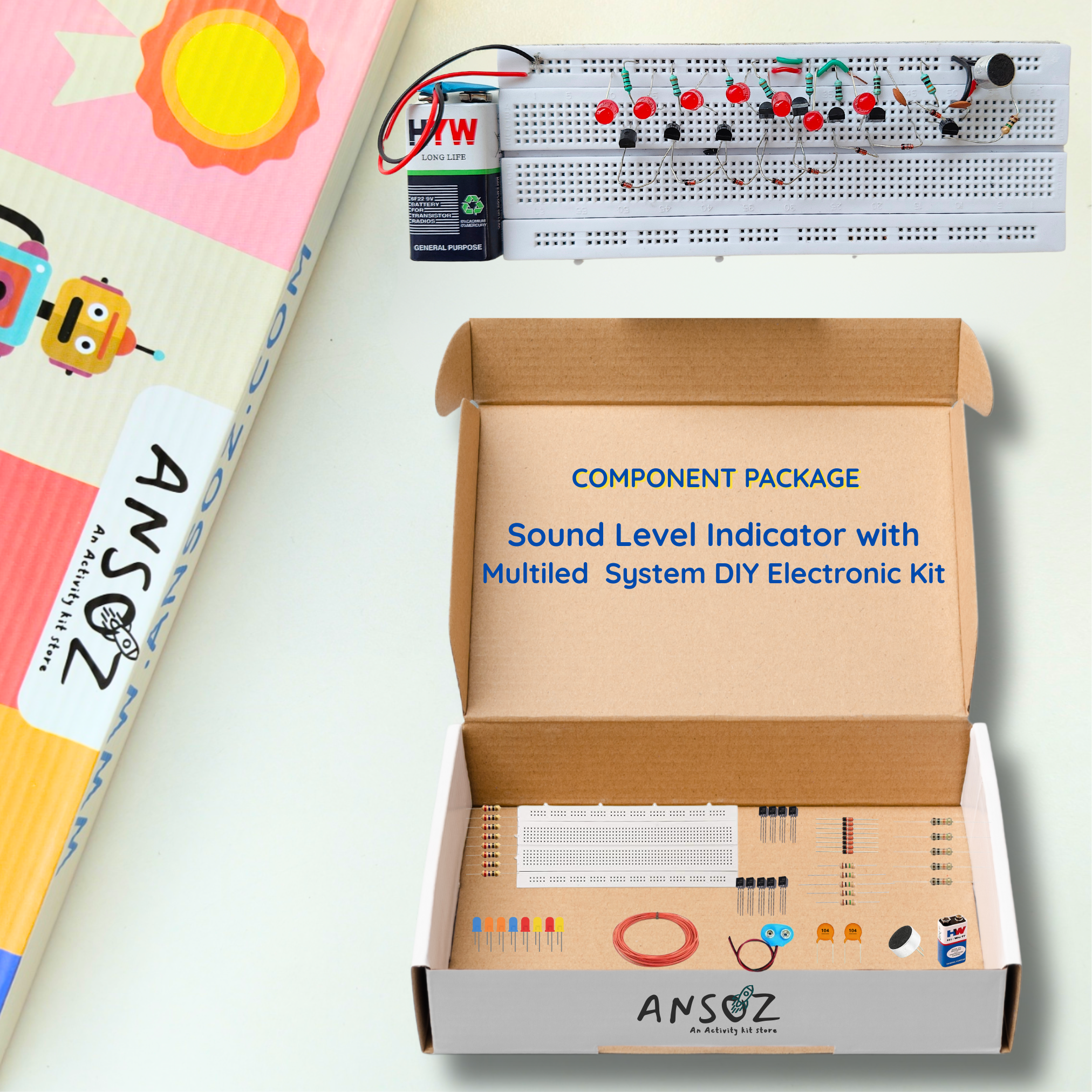 Audio Level Indicator Kit – Build with Sound Sensor DIY – Ansoz