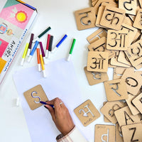 English Alphabet & Hindi Alphabet (consonant & vowel) Stencil Set – Trace & Learn | Ansoz