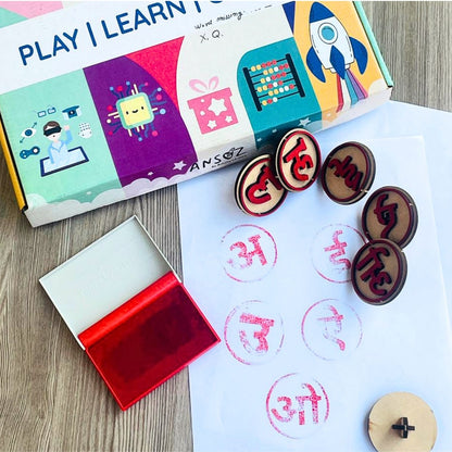 hindi vowel stamp kit hindi swar learning toy interactive learning kit for kids 