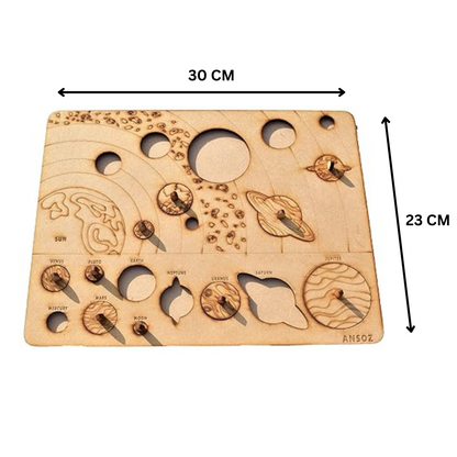 Interactive Wooden Solar System Puzzle Board
