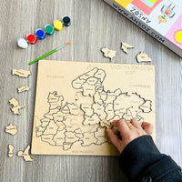 Wooden Madhya Pradesh Map Puzzle – Educational Tool for Kids & Students