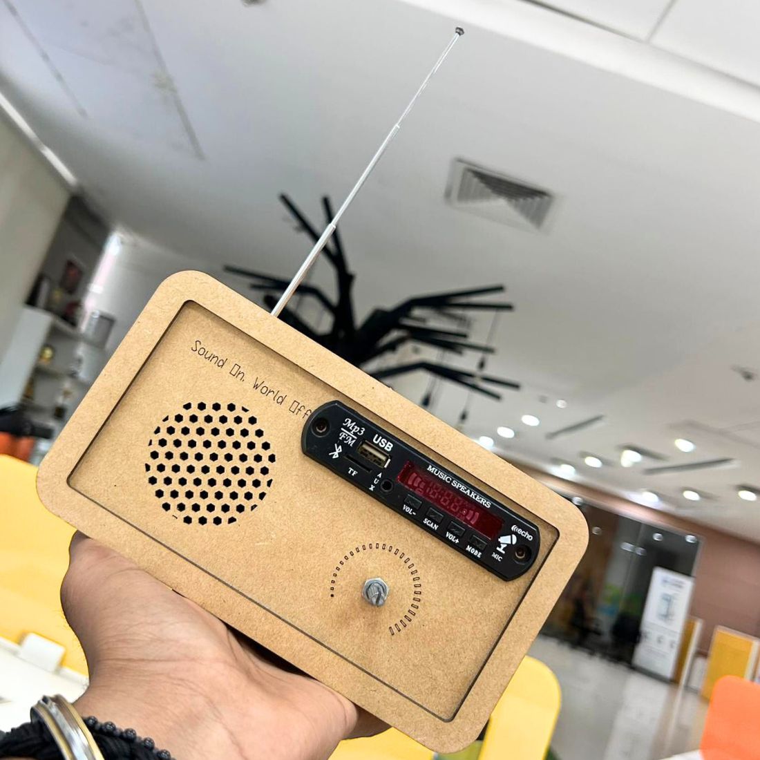 DIY Wooden FM Radio Kit with Bluetooth, Built-in Speaker, LED Display| Perfect for Science Project