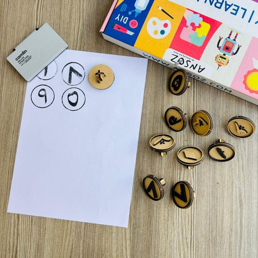 urdu number wooden stamp kit