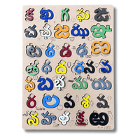 Telugu consonants puzzle board with colorful letters