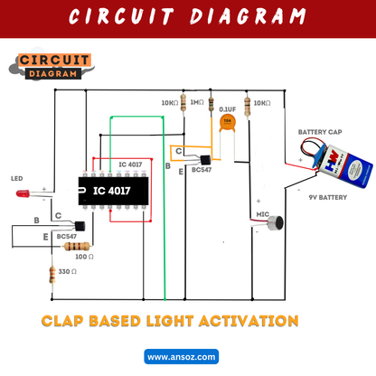 Clap Based Light Activation DIY Electronic Kit.