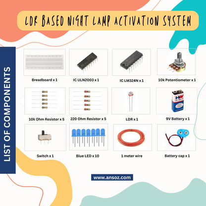 LDR-Based Night Lamp Activation System DIY Electronic Kit