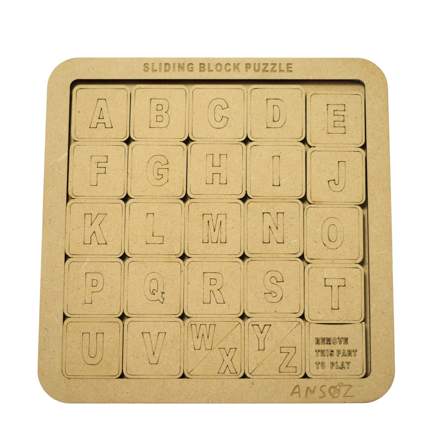 Wooden Sliding Puzzle Board