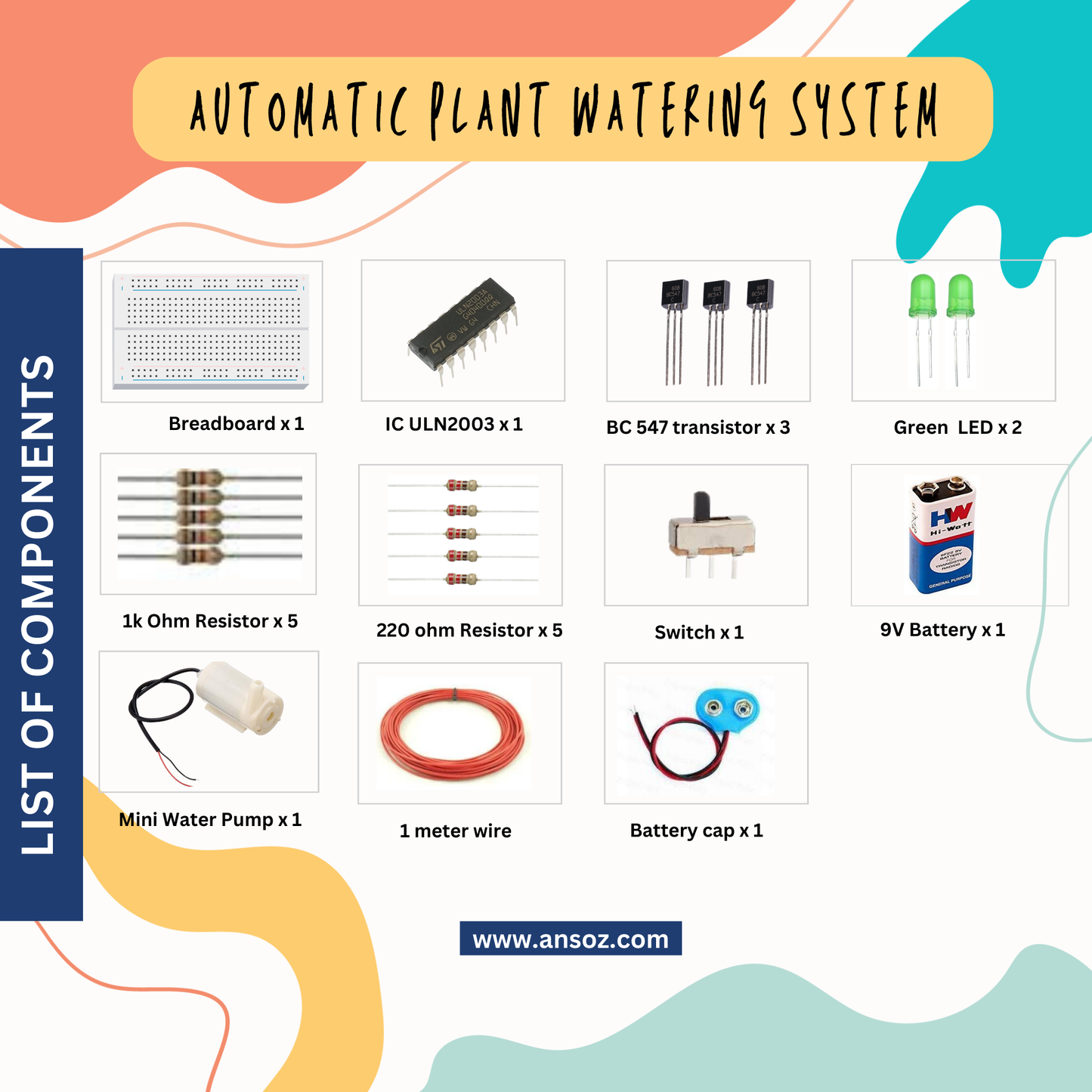 Automatic Plant Watering System DIY Electronic Kit