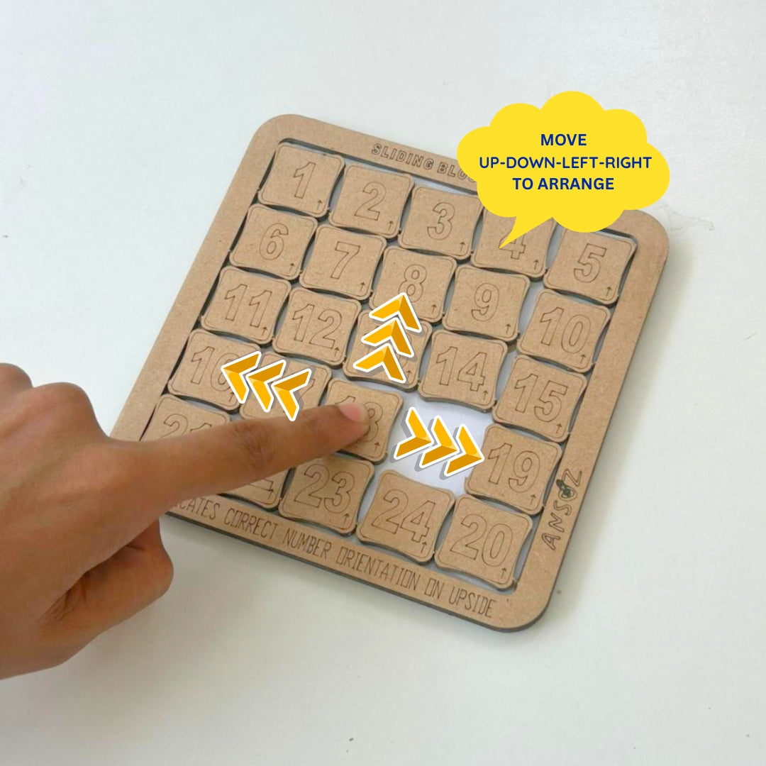 Number Sliding Puzzle Board | Sliding Block Puzzle Game for Kids 4+