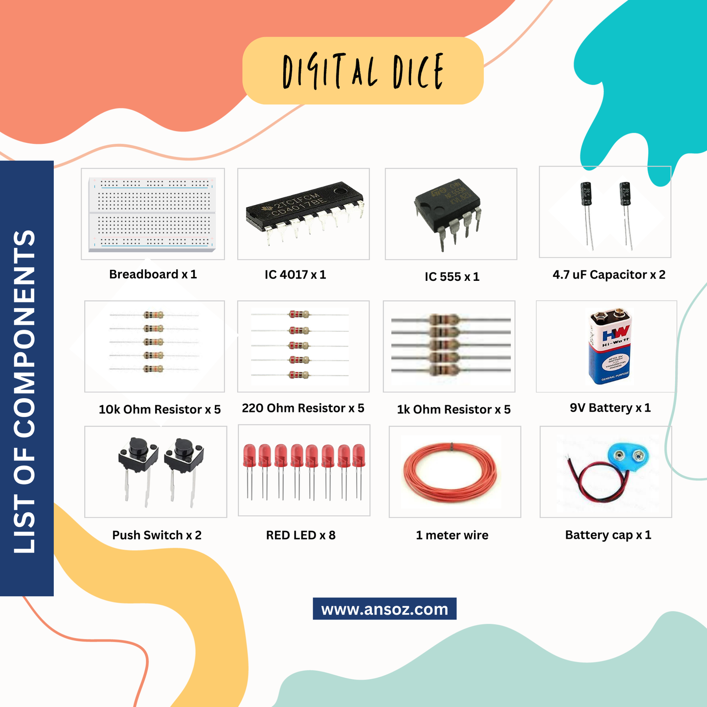 Digital Dice DIY Electronic Project Kit