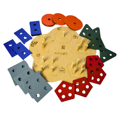 Butterfly Sort & Stack Wooden Puzzle Board