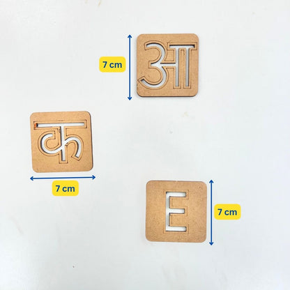 English Alphabet & Hindi Alphabet (consonant & vowel) Stencil Set – Trace & Learn | Ansoz