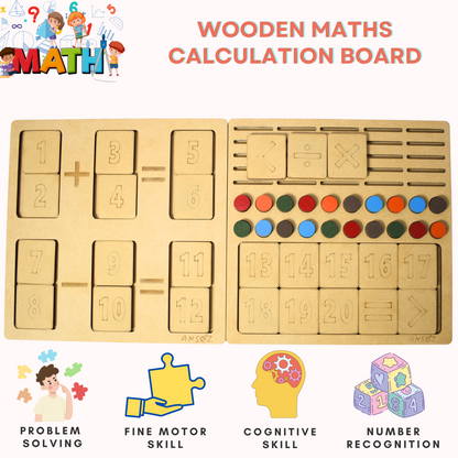 Wooden Maths Calculation Board