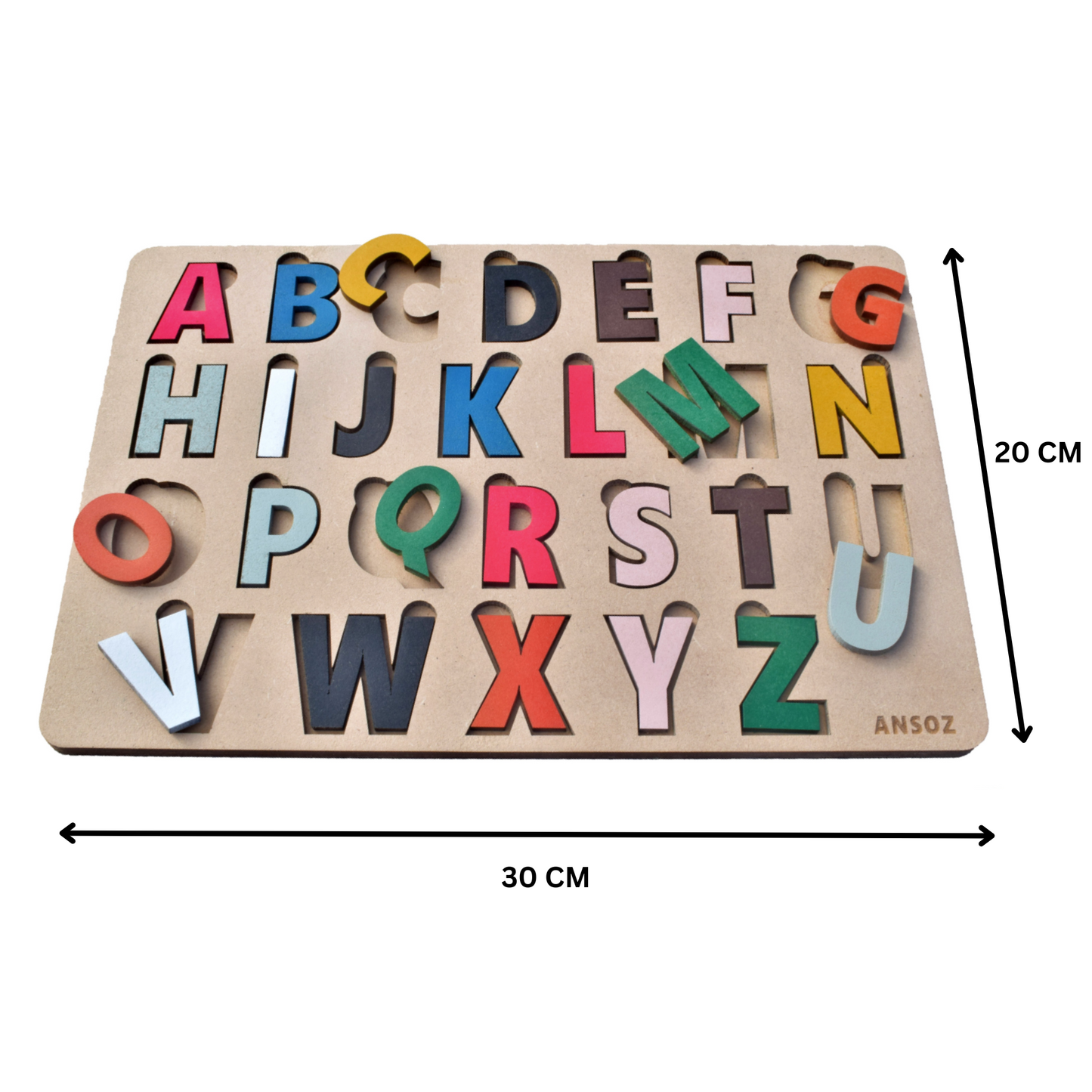 Wooden 0-9 Number and Alphabet Puzzle Combo