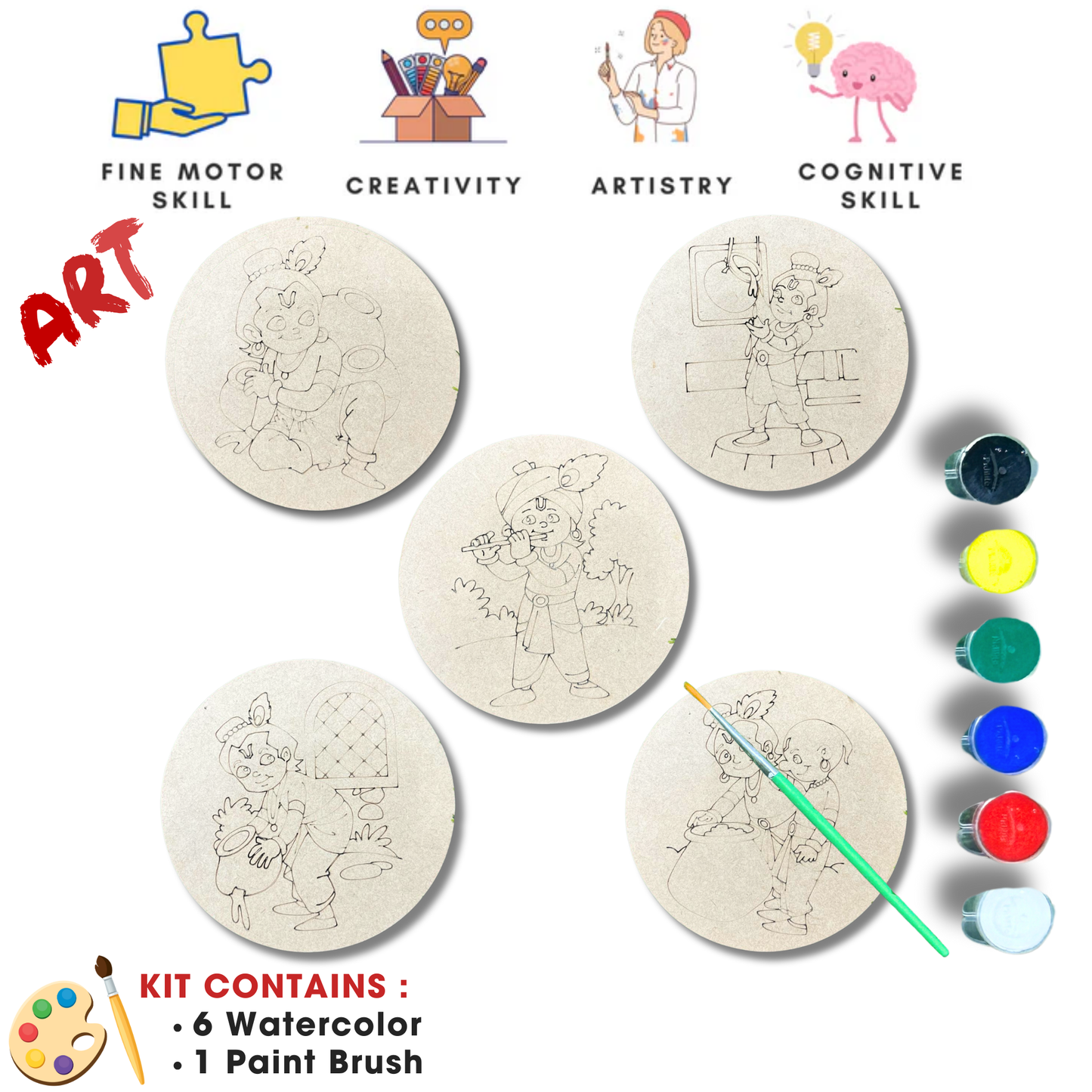 5 Forms of Bal Krishna DIY Art & Craft Kit: Creative Fun for Kids.