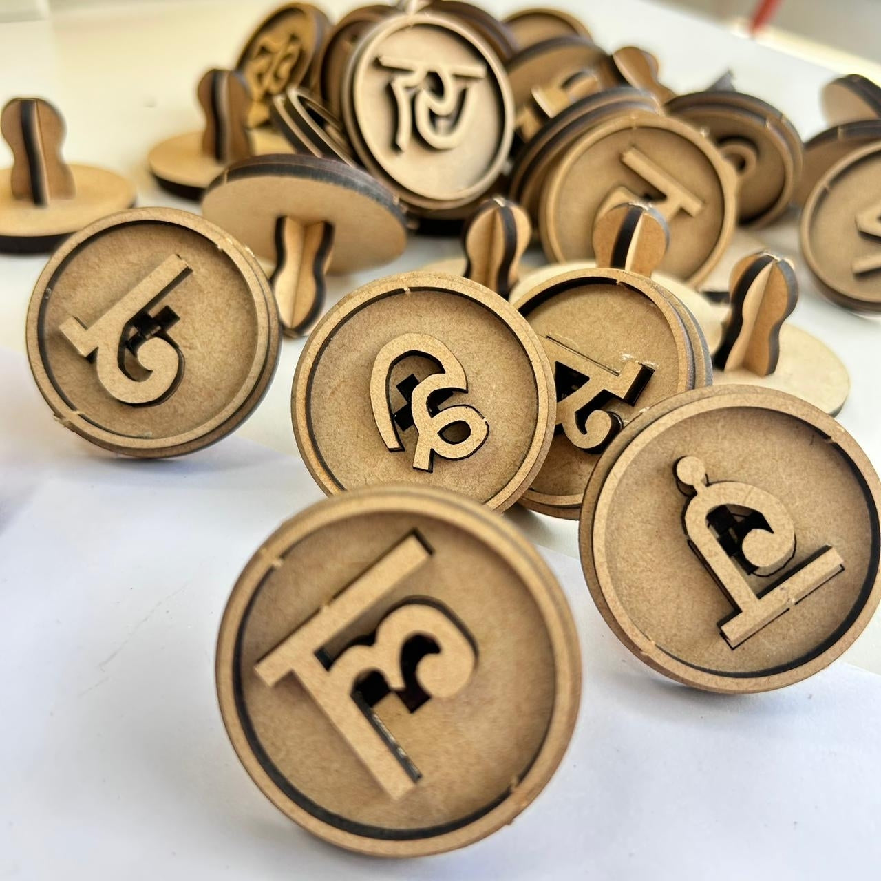 Assamese Alphabet Wooden Stamp Set for Kids
