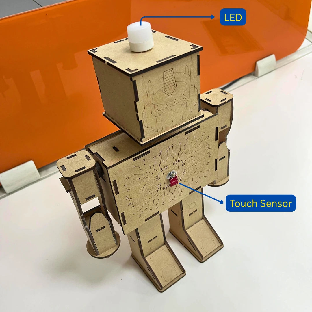 Mini robot toy with LED and touch sensor