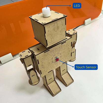 Mini robot toy with LED and touch sensor