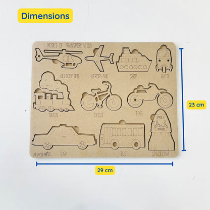 modes of transport chart with dimension