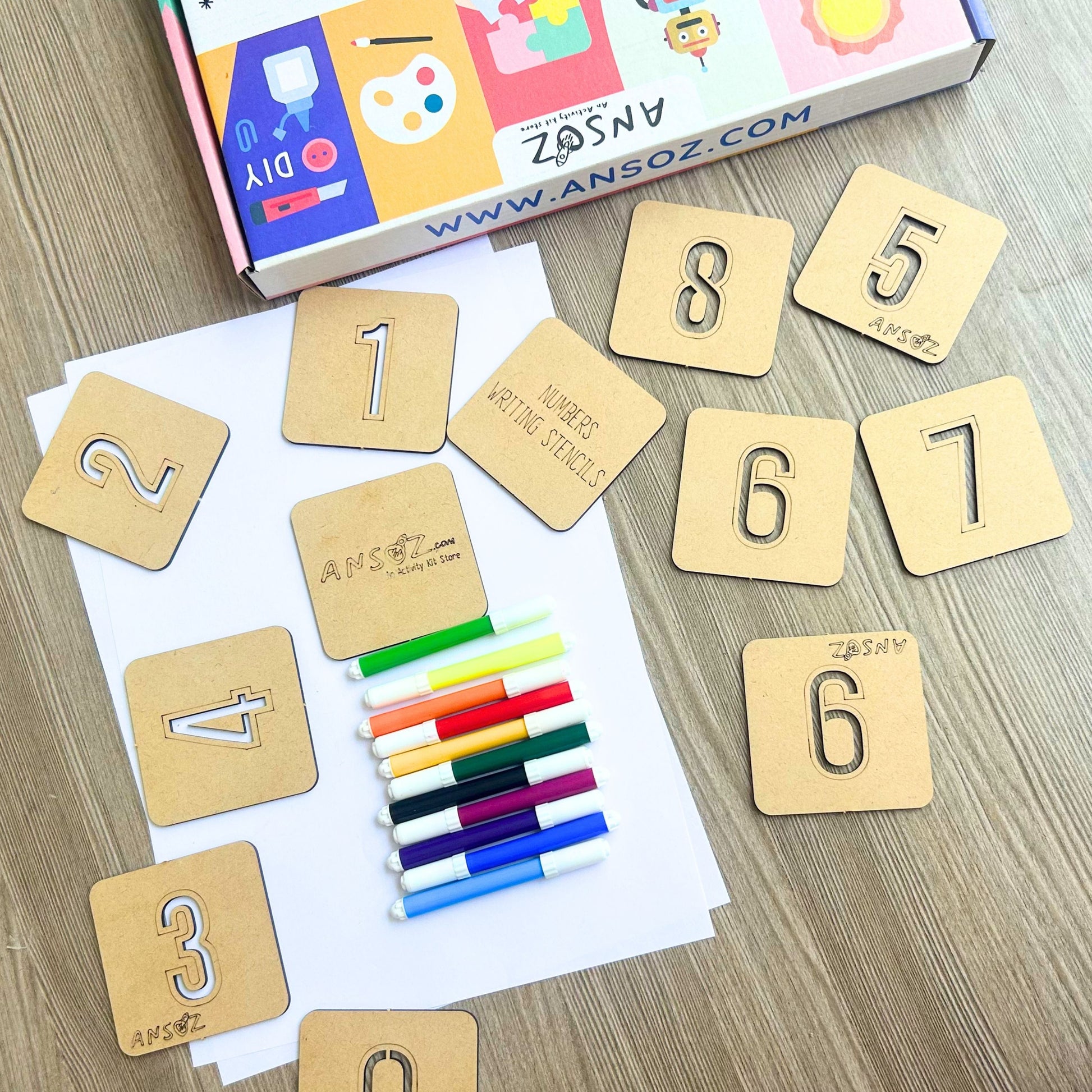 0 to 9 number stencil