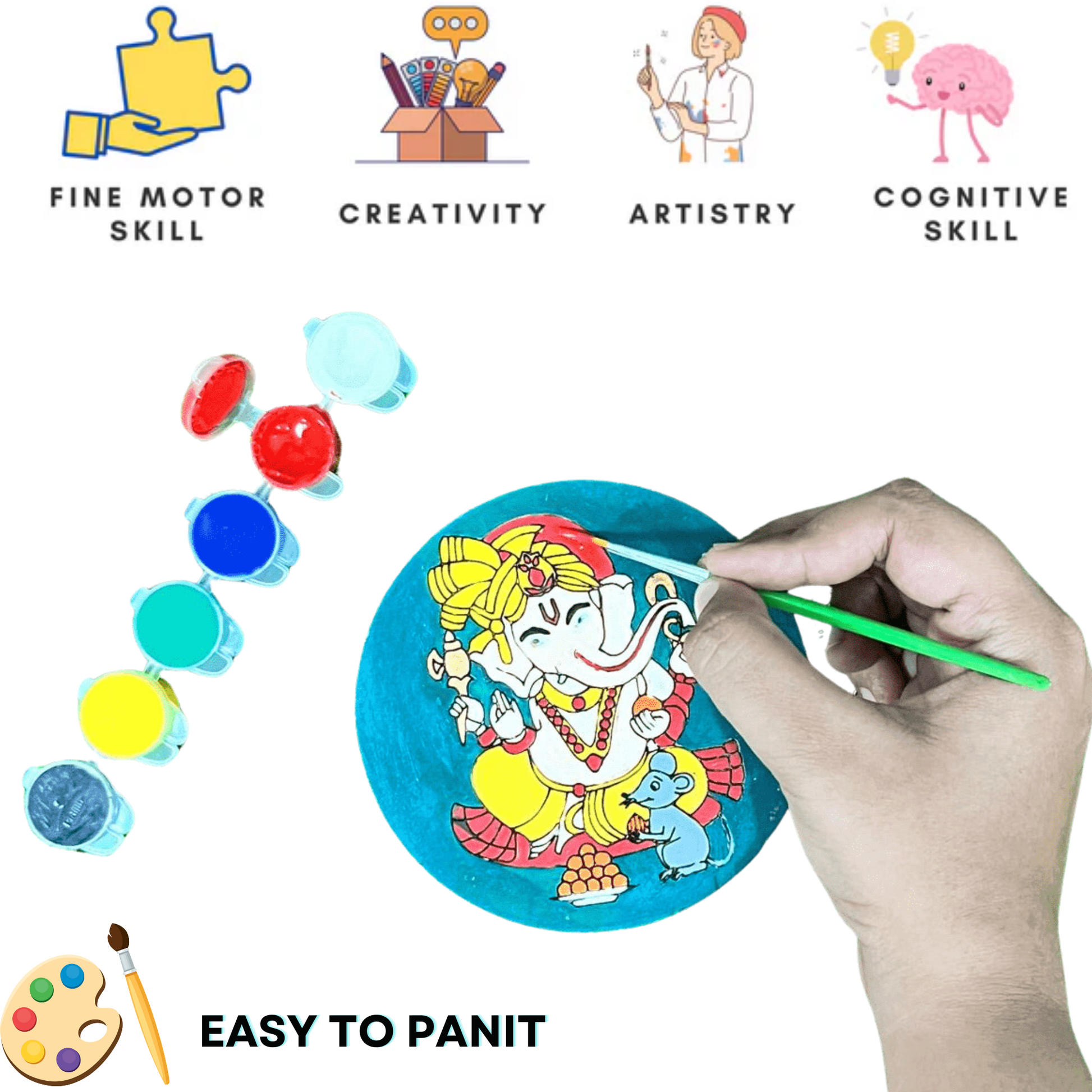 Wooden Ganesha Painting Kit