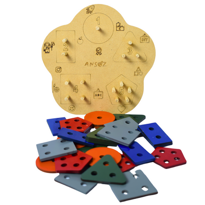 Butterfly Sort & Stack Wooden Puzzle Board