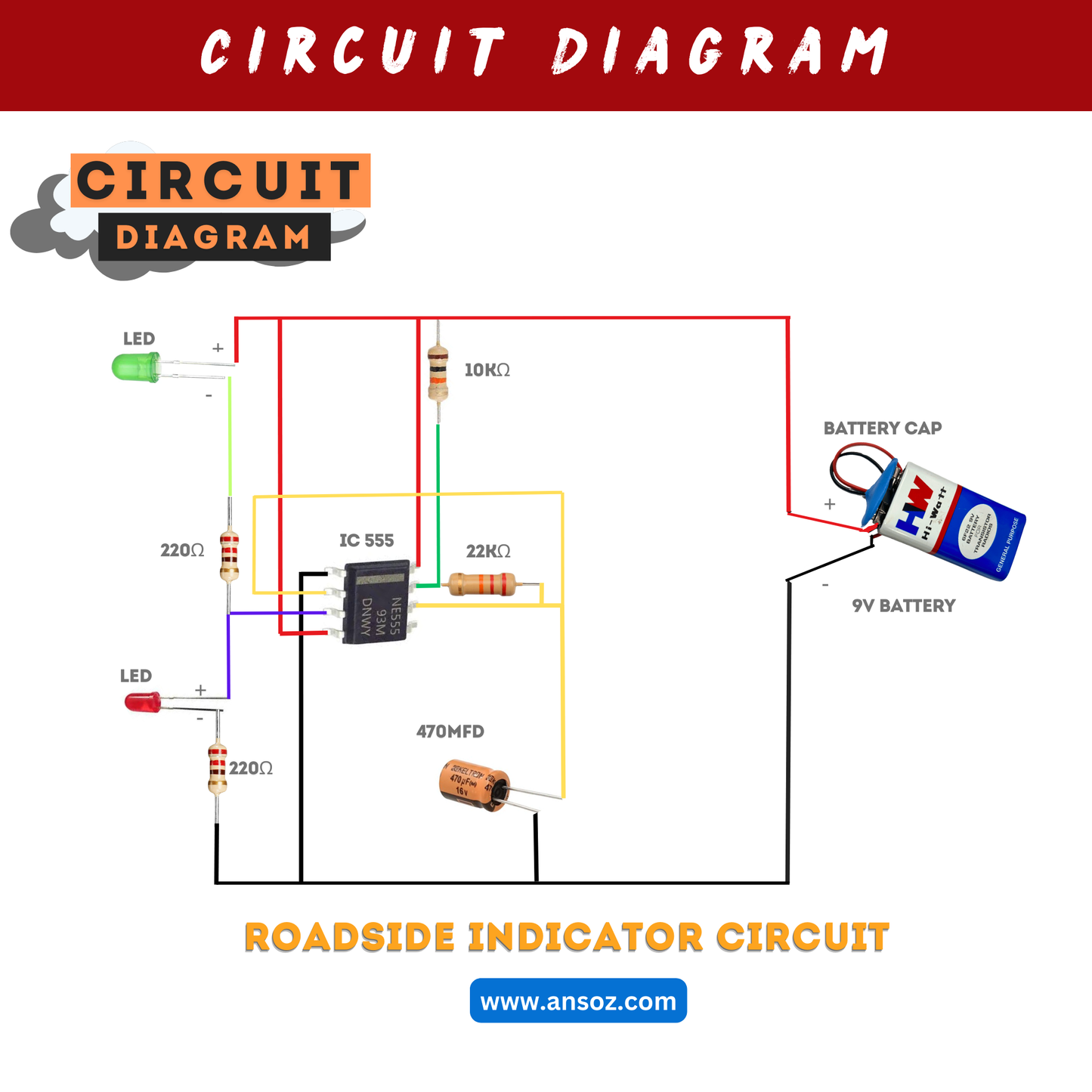 Roadside Indicator Circuit DIY Kit – Perfect for Students & Hobbyists!