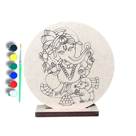 Shree Ganesha Art Craft Kit - Creative Canvas and Paints