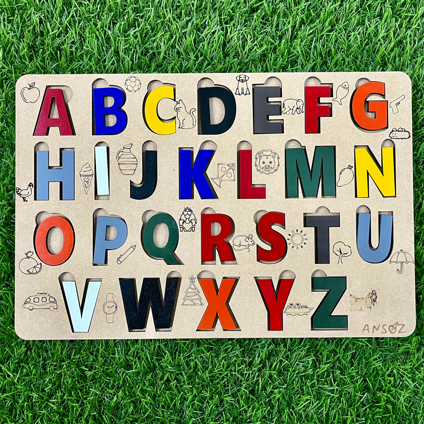 Engage & Educate: Wooden Number and Alphabet Puzzle Combo for Kids