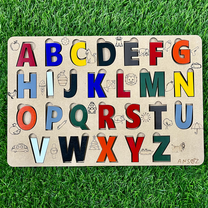 Engage & Educate: Wooden Number and Alphabet Puzzle Combo for Kids - Ansoz