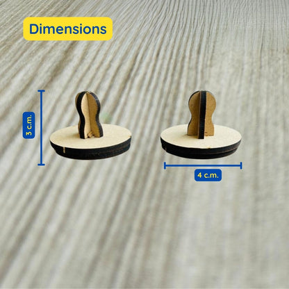 An Urdu alphabet stamps kit with a close view of wood stamps which shows their size and dimension.