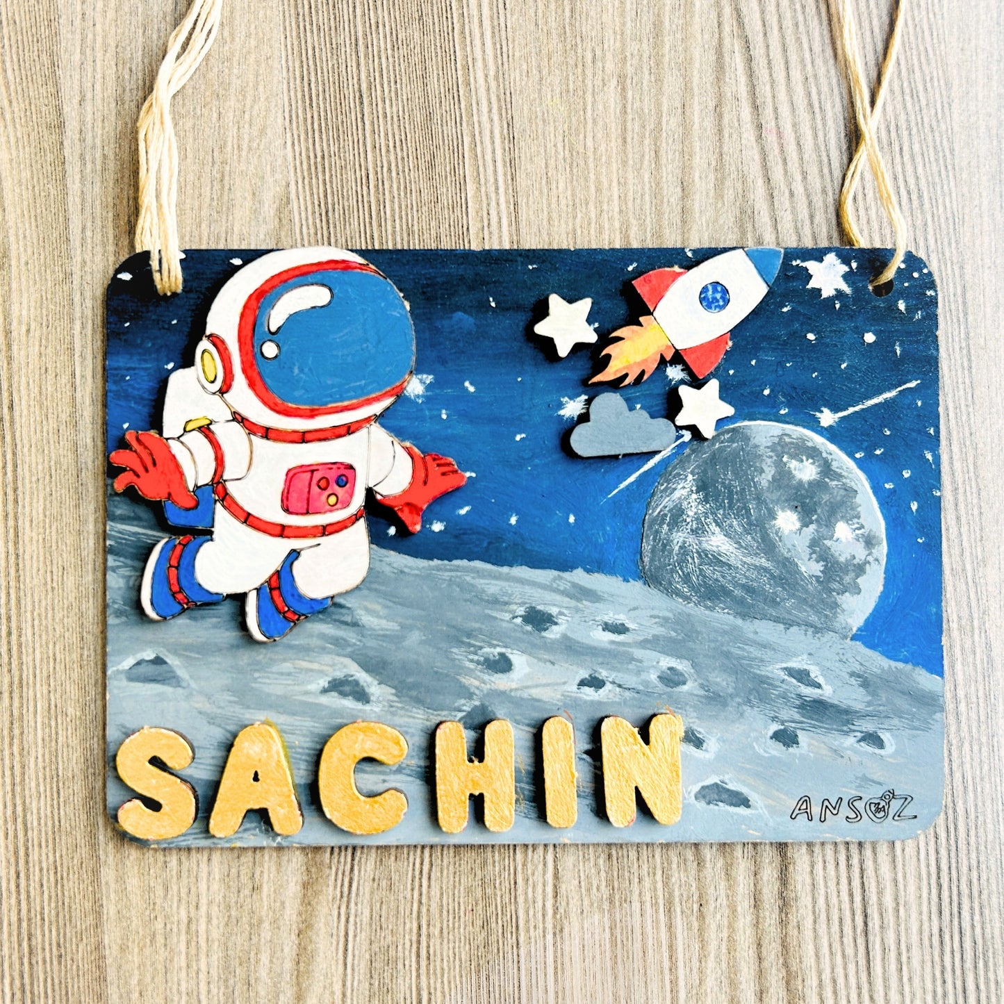 painted wooden name plates
