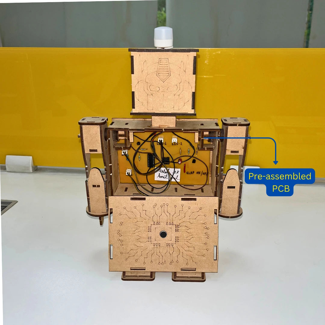 Robot kit with pre-assembled PCB circuit.