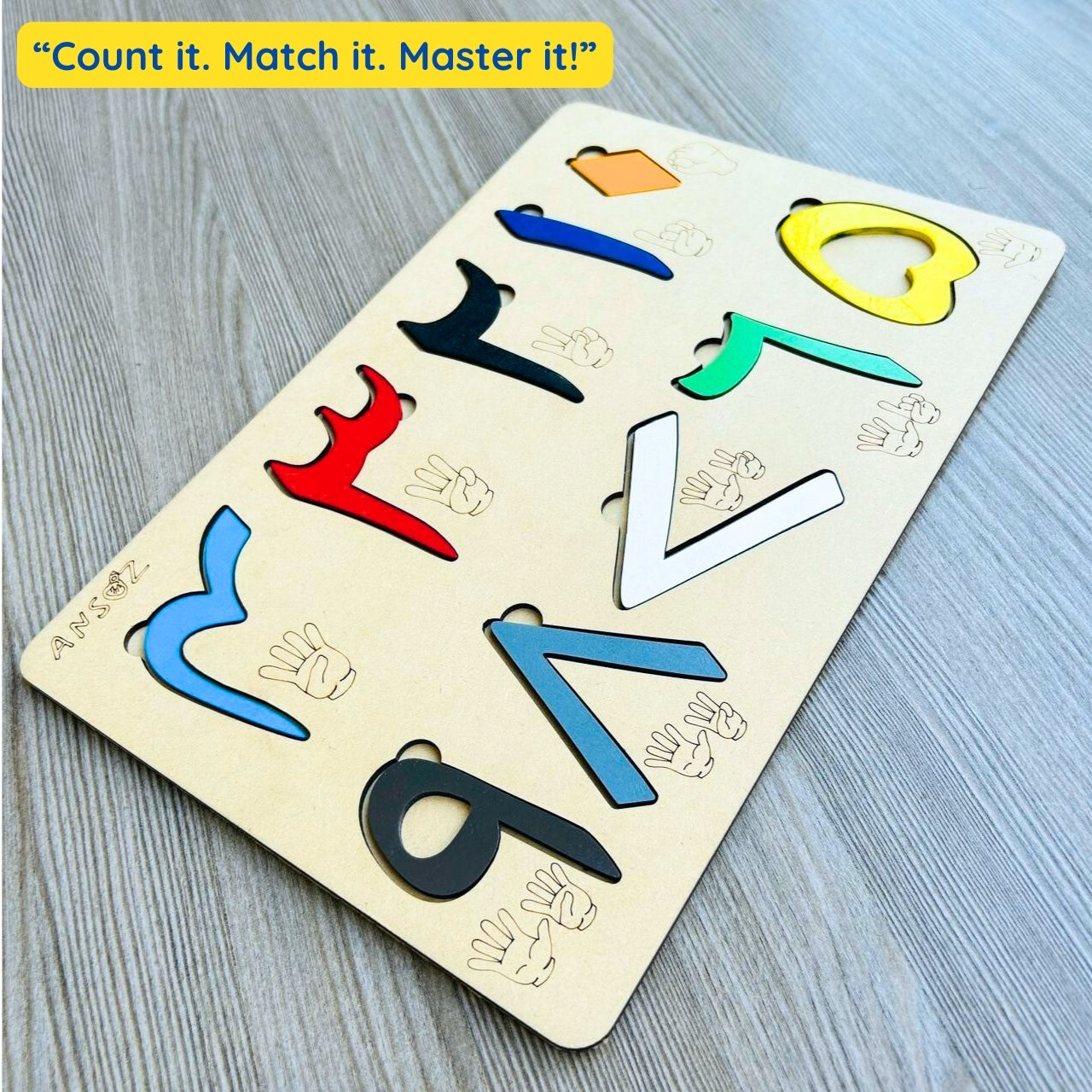 urdu numbers wooden puzzle board for kids learning interactive brain teaser game