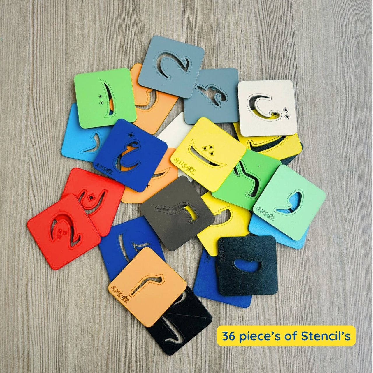 Urdu Alphabets Wooden Stencil Board for Kids | Interactive Learning Kit for Kids