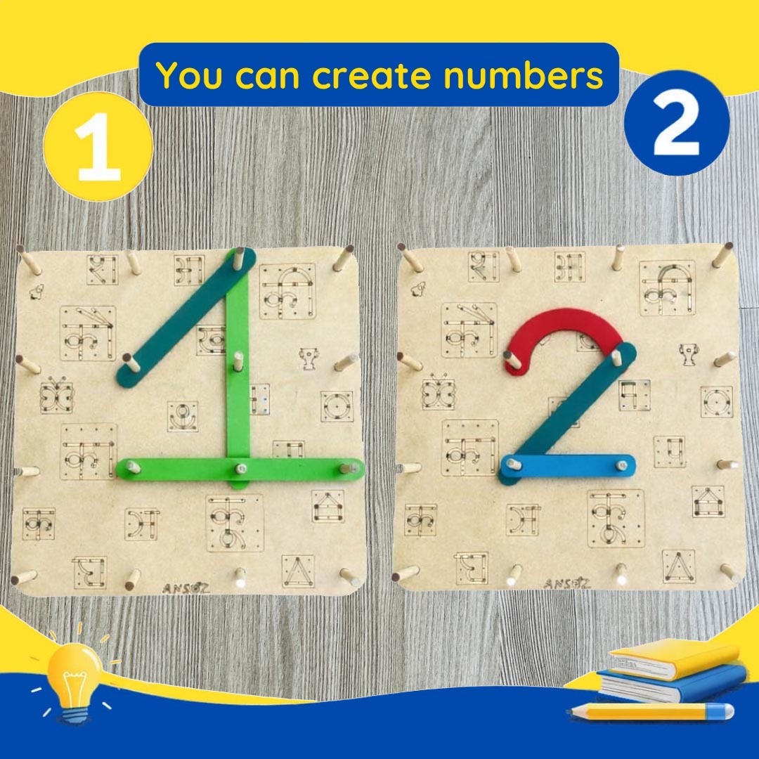 Alphanumeric, Hindi & Shape Construction Puzzle Activity Kit for Kids 3+