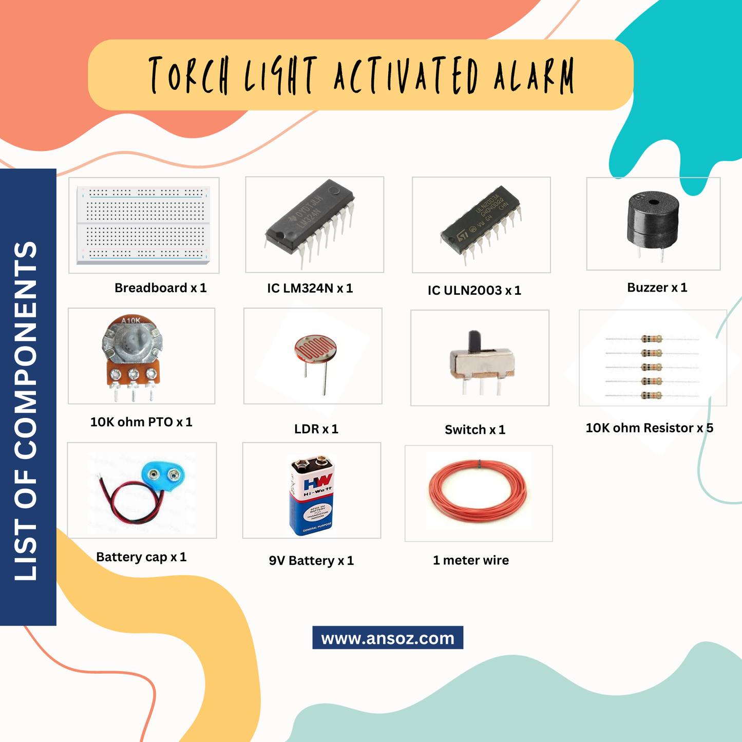 DIY Torch Light Activated Alarm Kit