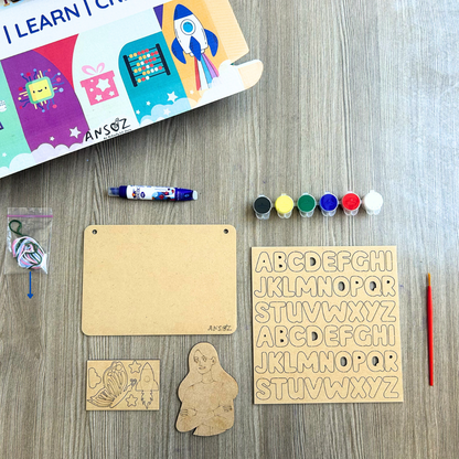 DIY Personalized Wooden Name Plate Kit for Girls 5+