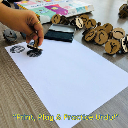 Urdu letter learning game using stamps kits to have print play time.
